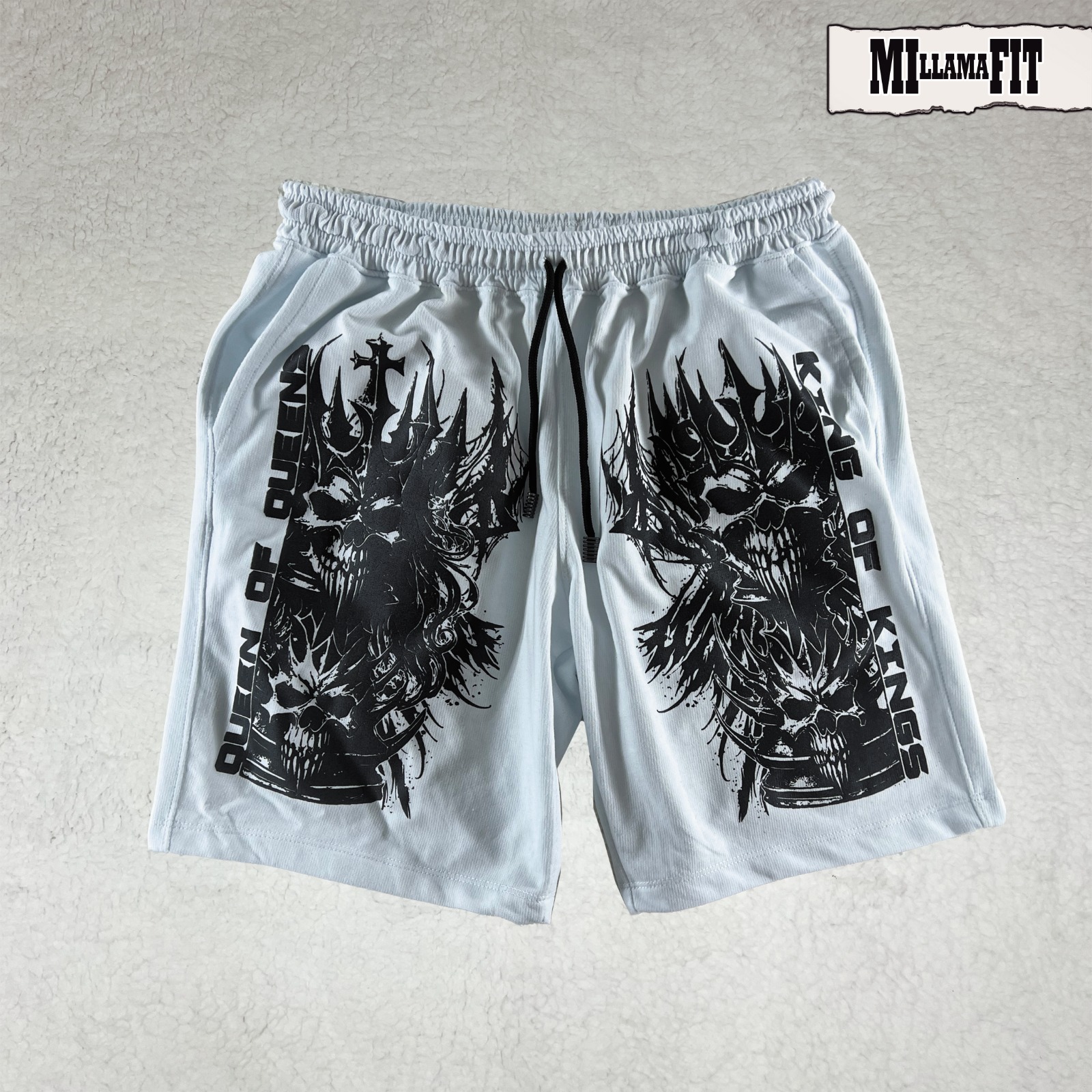 SHORT BERMUDA BLANCO TATTOO REY Y REINA